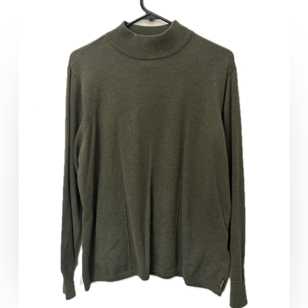 100% Cotton Woolrich Woman’s XL Olive Green Mock Neck Sweater